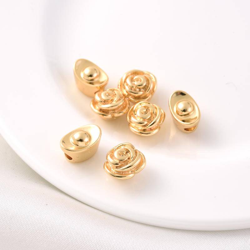 Bộ Hạt Xỏ Lỗ Mạ Vàng 18K Nhiều Màu Sắc Dùng Để Làm Vòng Tay diy