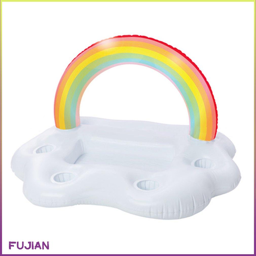Summer Party Bucket Rainbow Cloud Cup Holder Inflatable Pool Float Beer Drinking Cooler Table Bar Tray Beach Swimming Ring [B/11]