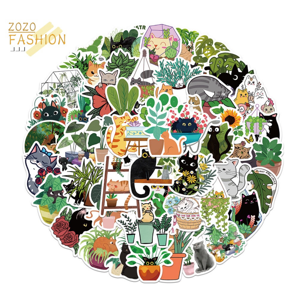 Bộ 50 Miếng Dán Bình Nước / Xe Máy / Laptop Tự Dính Chống Thấm Nước Họa Tiết Graffiti