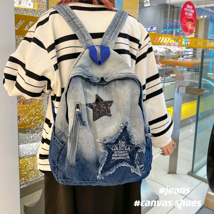 Ba Lô Vải Jean Thời Trang Dành Cho Nữ