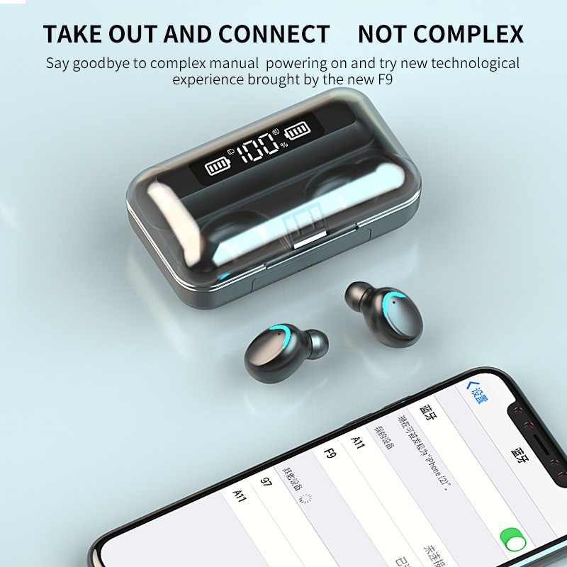 Tai Nghe Bluetooth Không Dây F9-5 TWS 9D Chống Thấm Nước Chất Lượng Cao