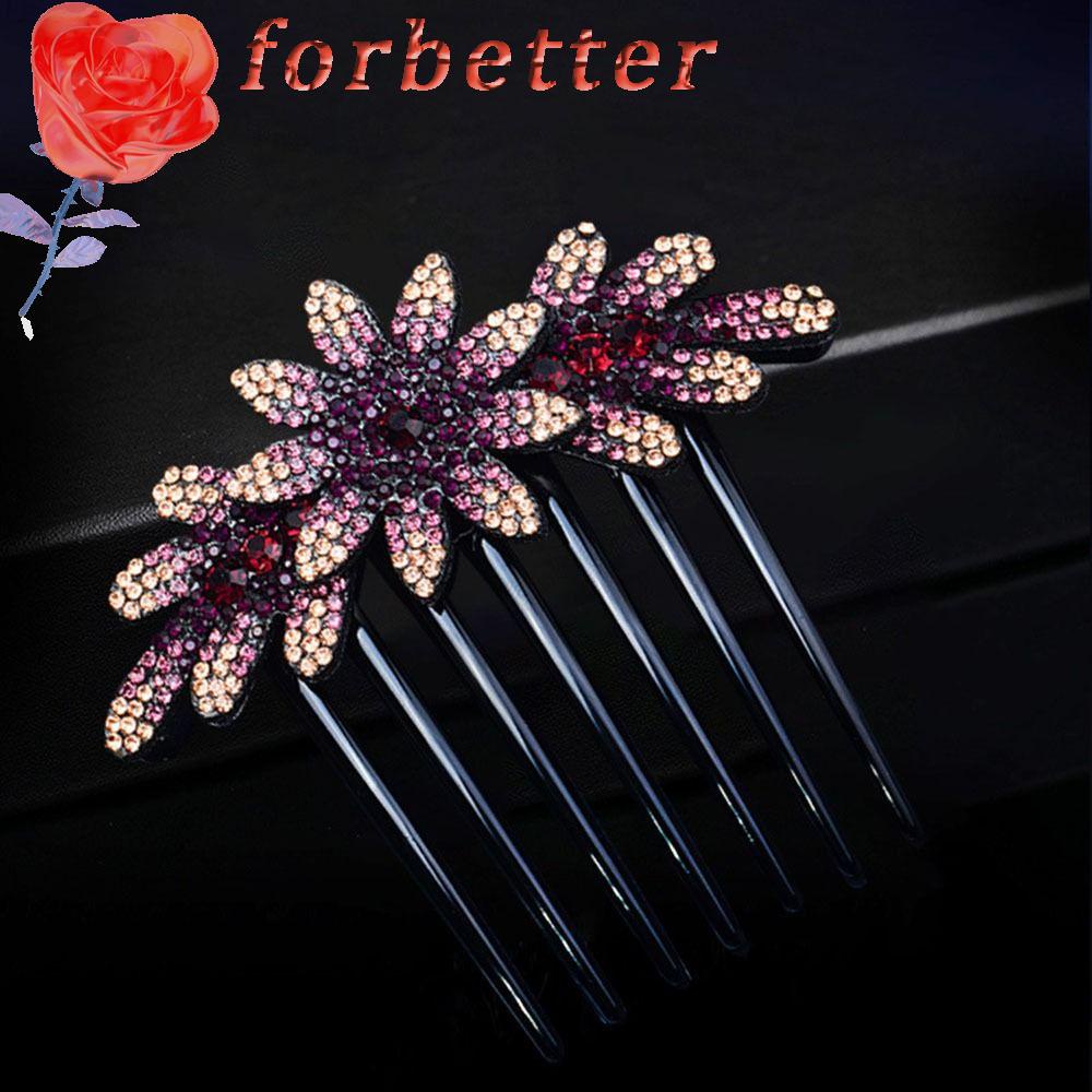 Lược Cài Tóc Hình Hoa Lấp Lánh Phong Cách Hàn Quốc Cho Nữ