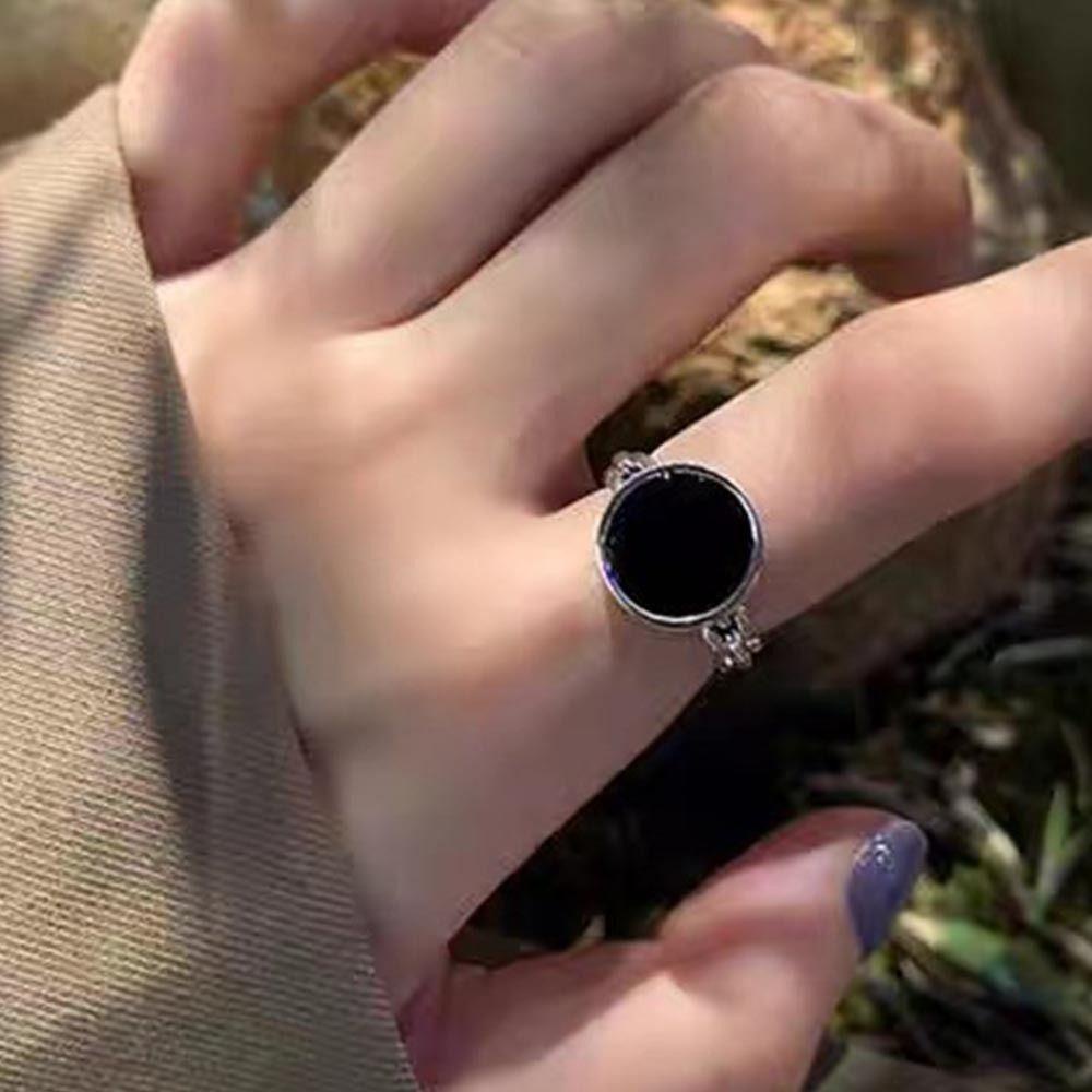 Nhẫn Tròn Thời Trang Cá Tính WMES15H Cho Nữ|Nhẫn Cặp Tráng Men Phong Cách Hàn Quốc Có Thể Điều Chỉnh