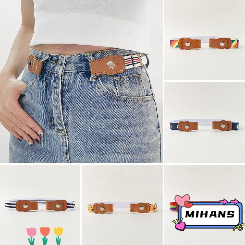 MIH Set 2 Thắt Lưng Vải Canvas Co Giãn Không Khóa Thời Trang Cho Bé