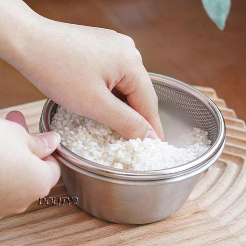 [Dolity2] Bộ Dụng Cụ Rổ Vo Gạo Rửa Thực Phẩm Thoát Nước Nấu Mì Pasta
