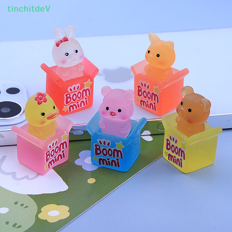 [TinchitdeV] Tượng Hoạt Hình Động Vật Thỏ Vịt Gấu Phát Sáng Mini Để Bàn Trang Trí Xe Hơi [Mới]