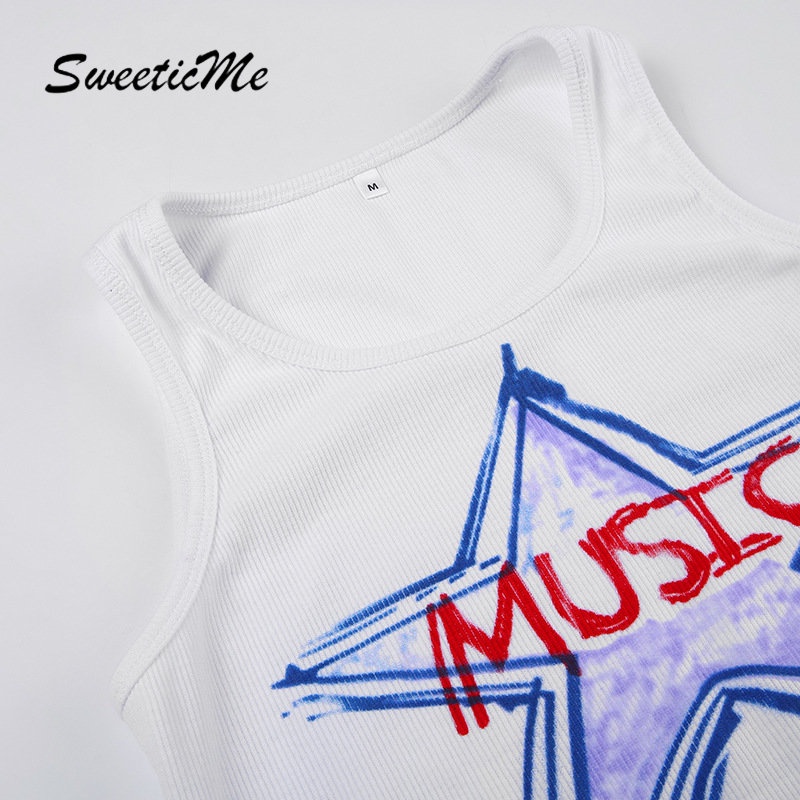 Áo Tank Top Cổ Tròn Dáng Ôm In Họa Tiết Thời Trang 2023 Cho Bạn Gái