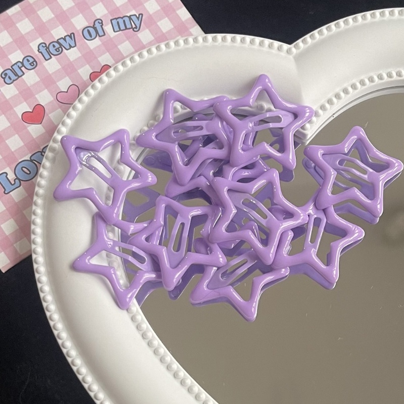 Set 2 Kẹp Tóc Hình Ngôi Sao Bằng Kim Loại Dành Cho Nữ