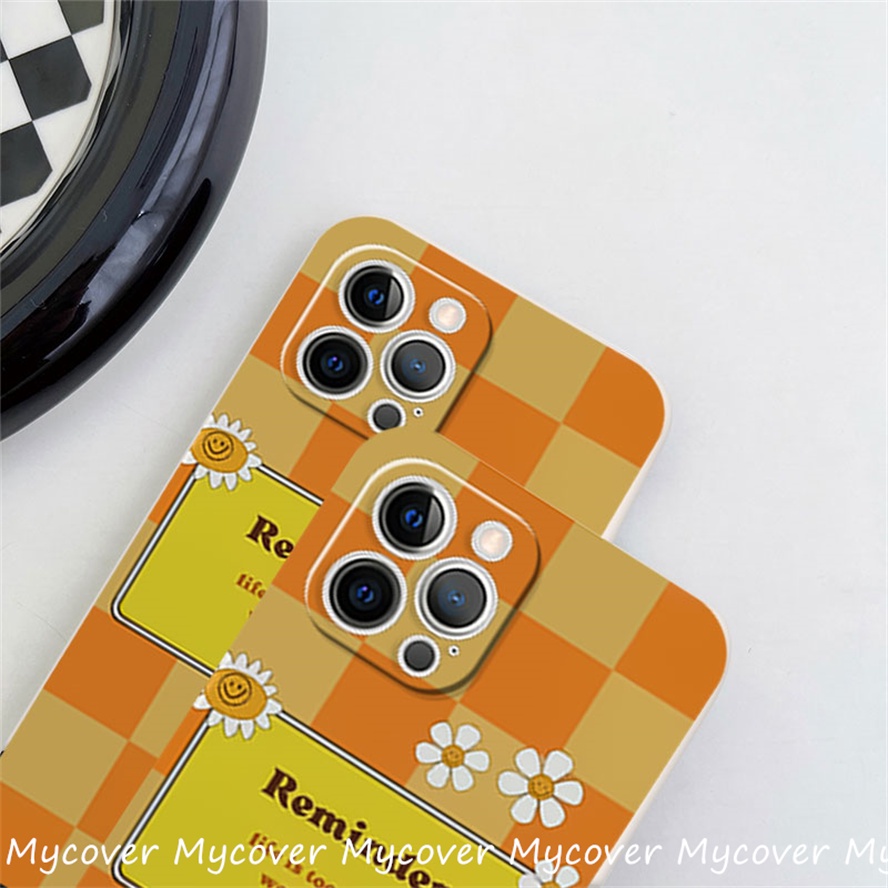 Ốp Điện Thoại Silicon Họa Tiết Hoa / Trái Cam Cho iPhone 11 13 12 14 Pro Max X XR Xs Max 6 7 8 Plus