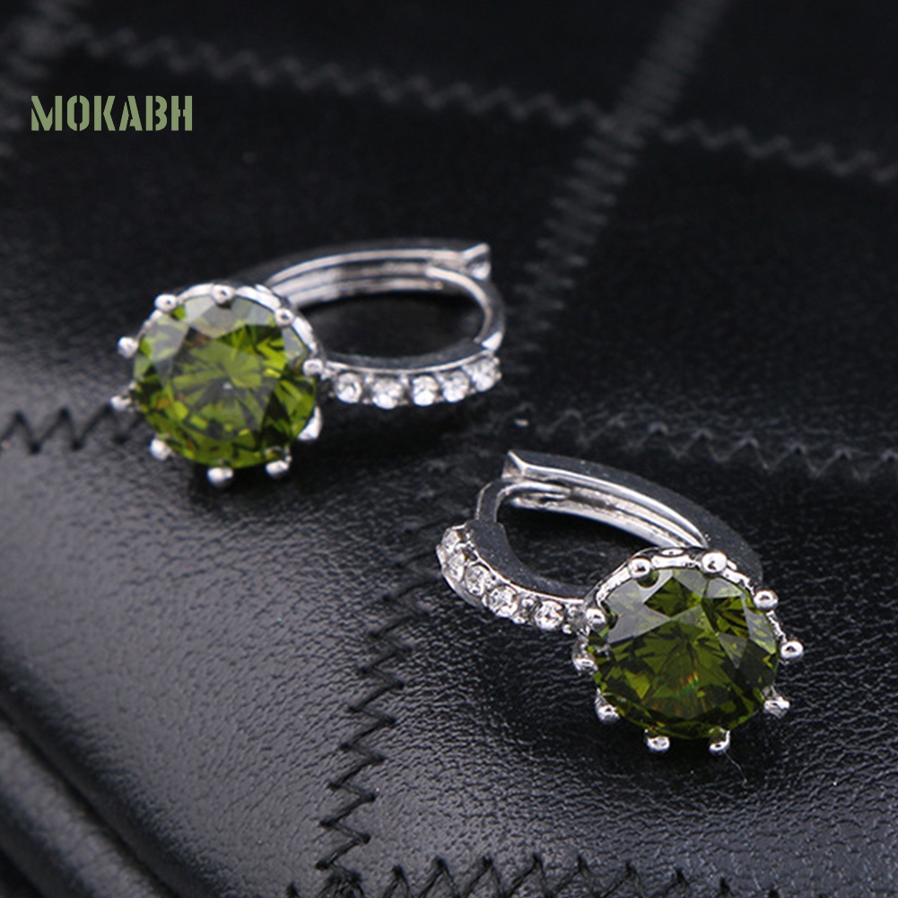 Khuyên Tai Tròn Đính Đá Zircon Thời Trang Cho Nữ