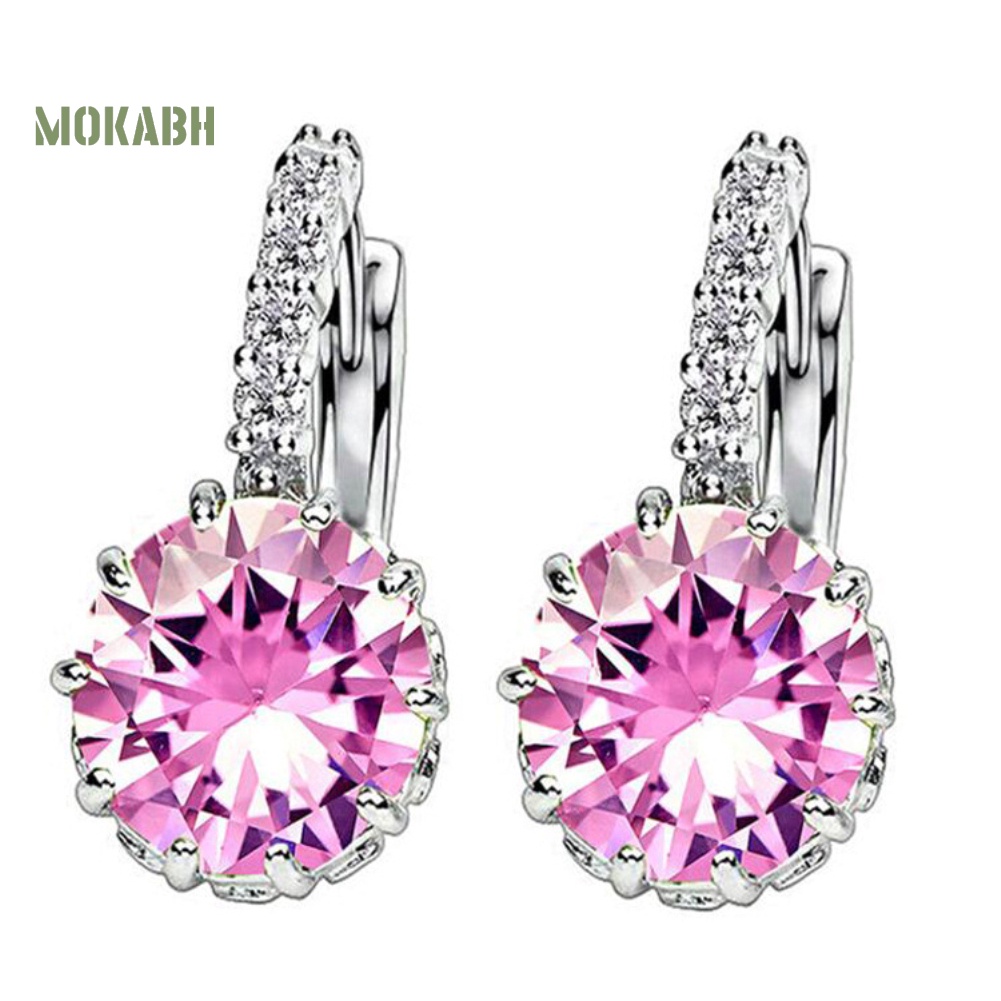 Bông Tai Tròn Đính Đá Zircon Thời Trang Cho Nữ