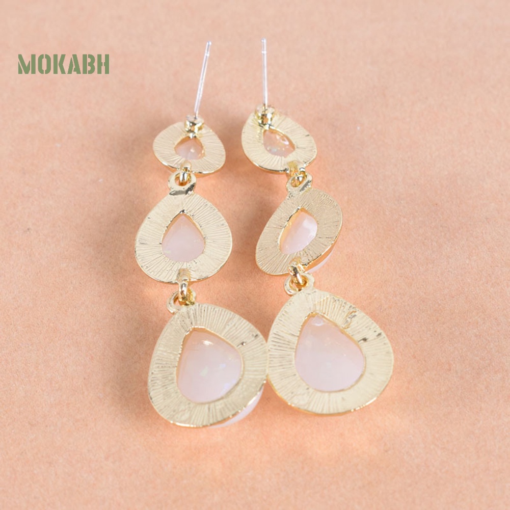 Bông Tai Dài Hình Giọt Nước Đính Đá Giả Thời Trang Dành Cho Nữ