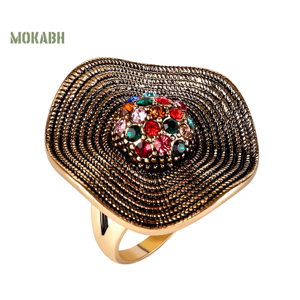 Nhẫn Đính Đá Lấp Lánh Phong Cách Boho Cổ Điển Cho Nữ