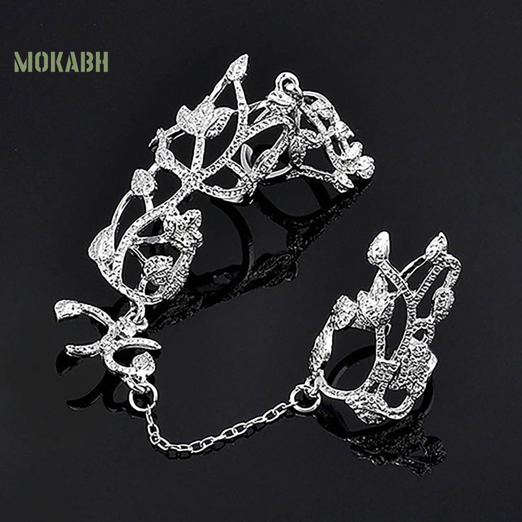 Nhẫn Cưới Dây Xích Họa Tiết Hoa Có Thể Điều Chỉnh Kích Cỡ Cho Nữ