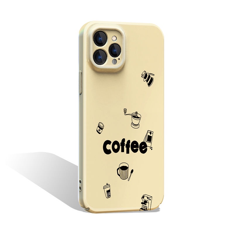 Ốp Điện Thoại Cứng Màu Đen / Cà Phê Thời Trang Sang Trọng Cho iPhone1312 QKEF XR14pro8max 11