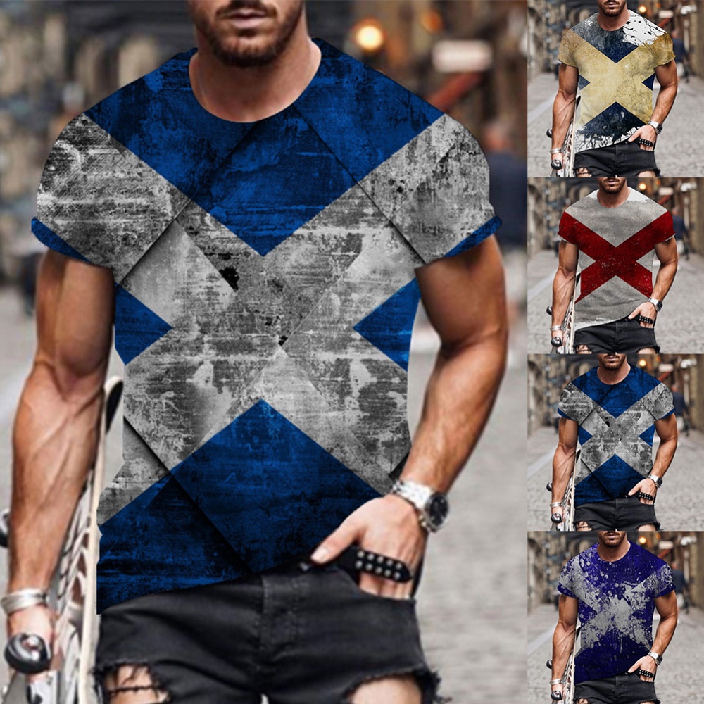 Áo Thun Thể Thao Tay Ngắn Cổ Tròn In Họa Tiết Thời Trang Cho Nam