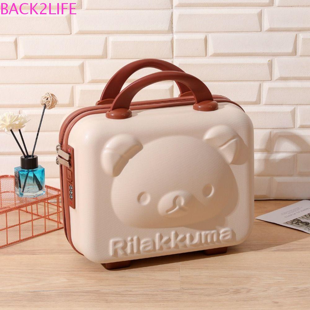 Túi Đựng Mỹ Phẩm / Đồ Vệ Sinh Cá Nhân Cỡ Lớn In Họa Tiết Gấu Rilakkuma Có Khóa Kéo Sau Lưng2Lilife