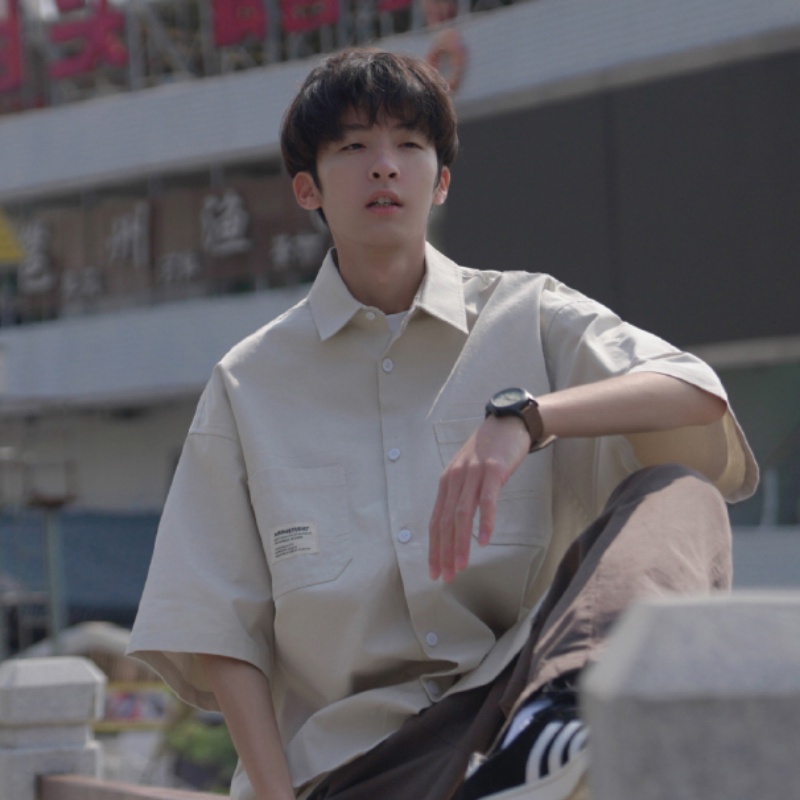 Ông Mr... Áo Sơ Mi Nam Ngắn Tay Phong Cách Mới Mùa Hè 230g