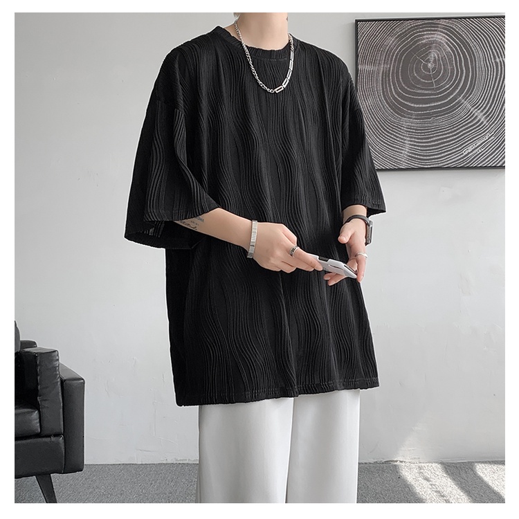 Áo Thun Tay Ngắn Dáng Rộng Bằng Lụa Lạnh Thoáng Khí Thời Trang Mùa Hè Cho Nam 150kg Plus Fat