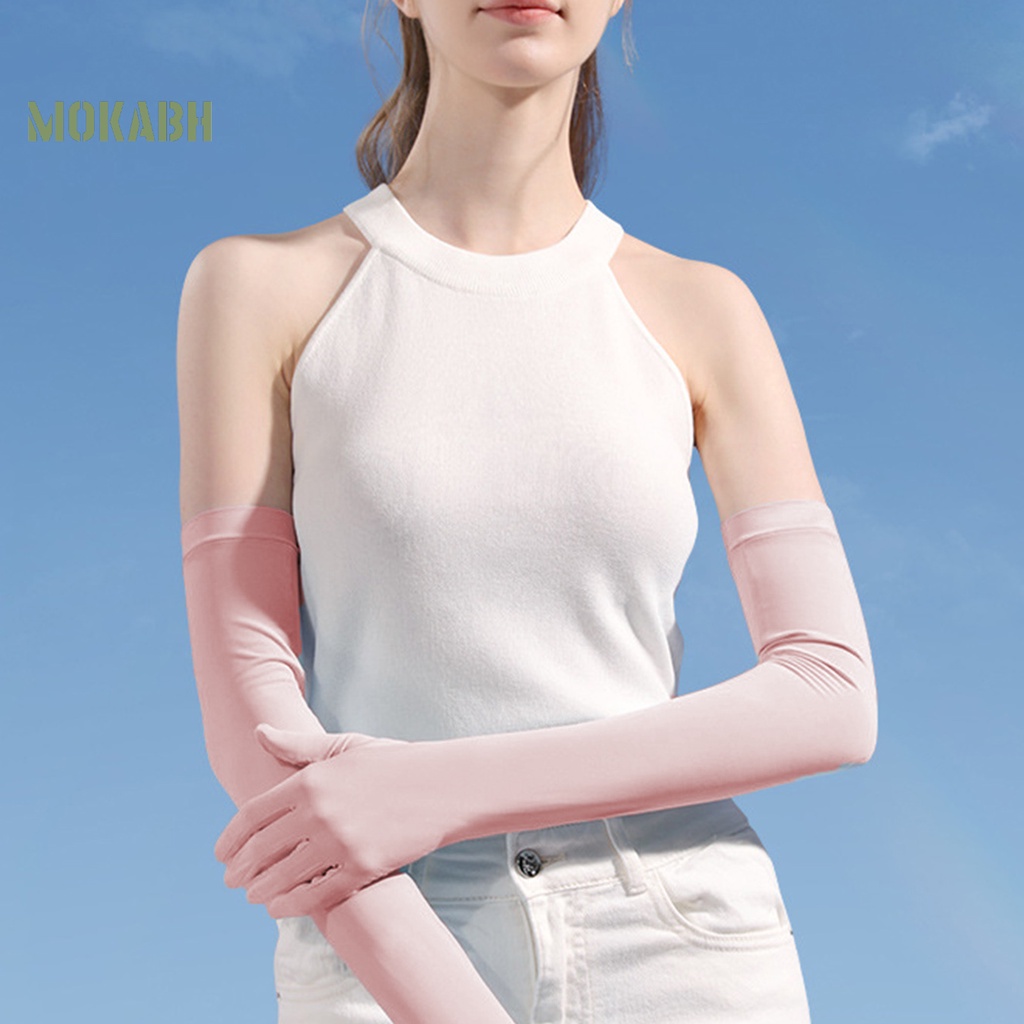 1 Cặp Ống Tay Áo Chống Nắng Bằng Lụa Lạnh Độ Co Giãn Cao