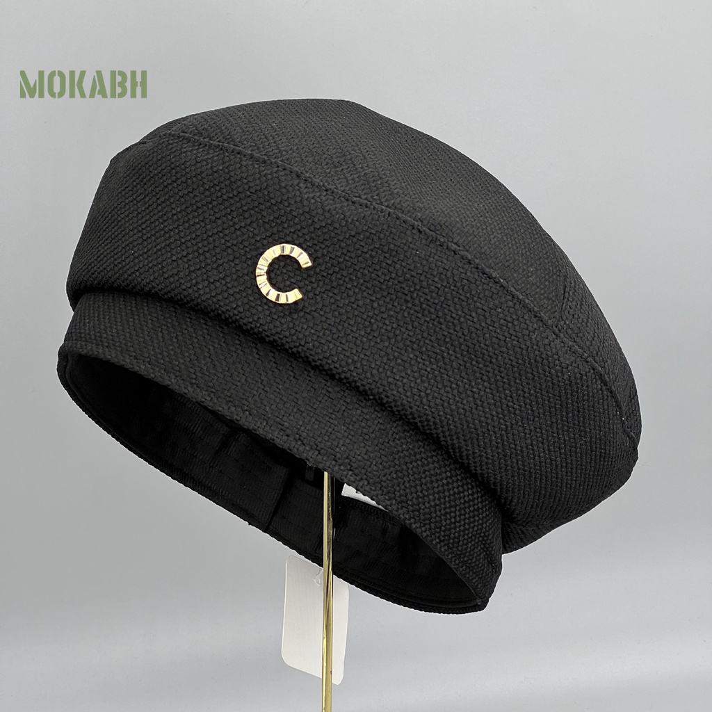 [Mok Abh] Mũ Beret Dệt Kim Polyester Không Vành Dễ Phối Đồ Thời Trang Thường Ngày Cho Nữ