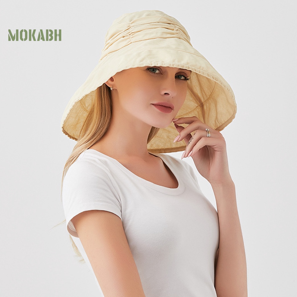 Nón Vành Tròn Chống Tia UV Màu Sắc Xinh Xắn Có Thể Gấp Gọn Dành Cho Nữ