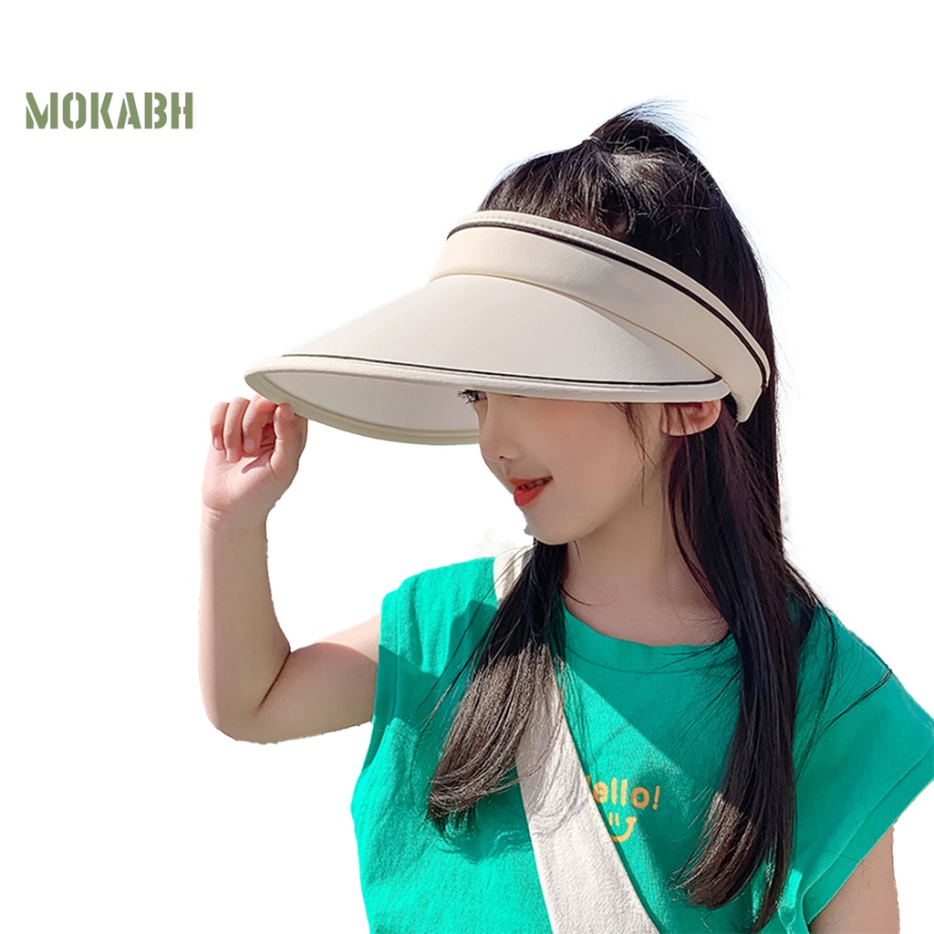 Nón Rộng Vành Chống Nắng Bằng Cotton Thoáng Khí Màu Sắc Đơn Giản Dành Cho Trẻ Em