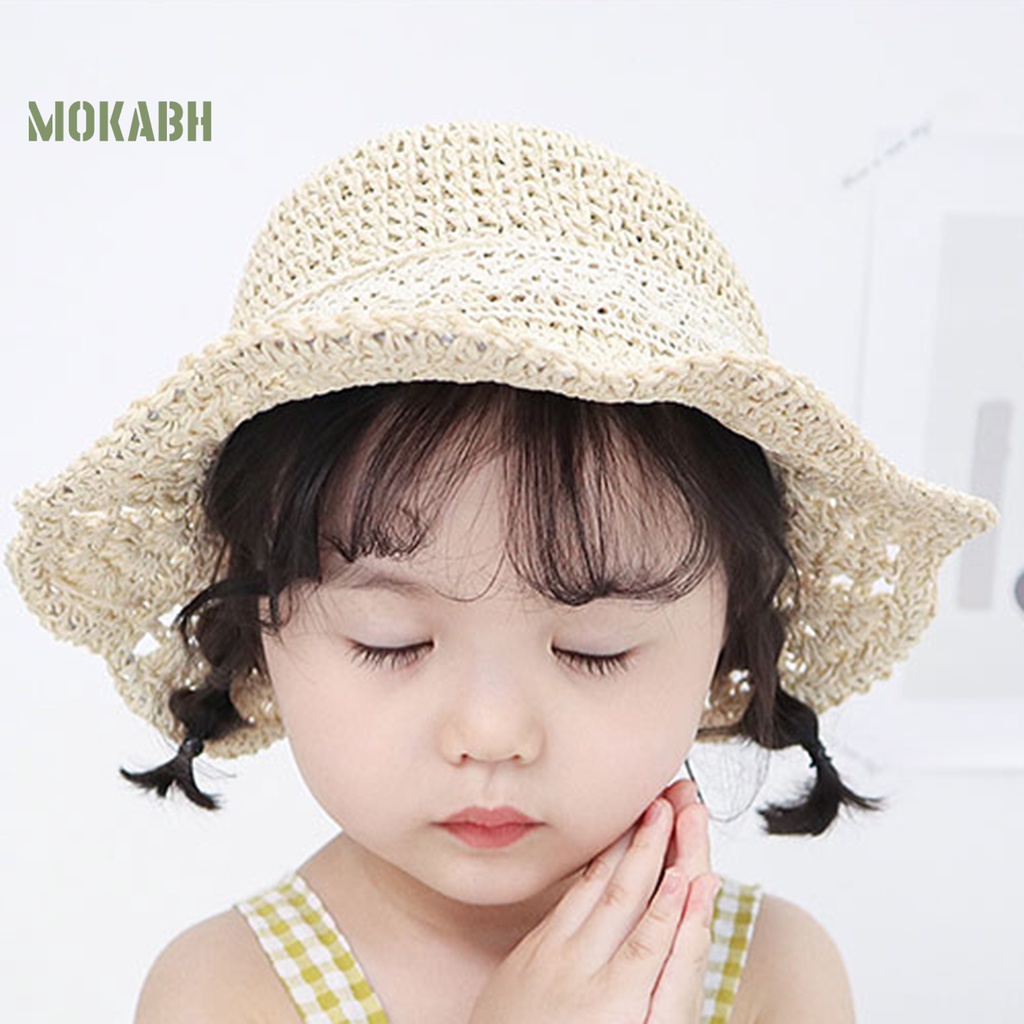 [Mok Abh] Mũ Vành Tròn Rỗng Có Thể Điều Chỉnh Kích Thước Cho Bé Gái