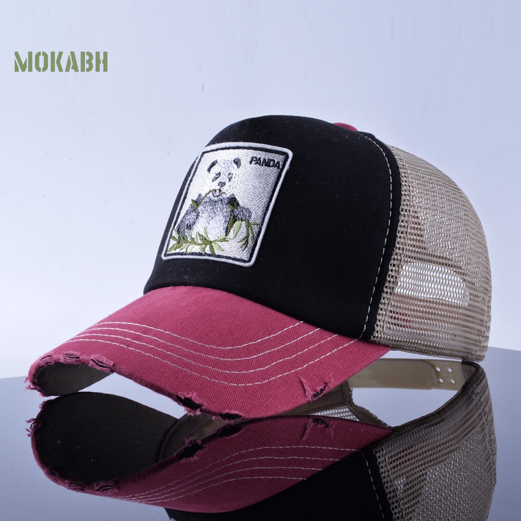 [Mok Abh] Mũ Lưỡi Trai Hở Chóp Phối Lưới Thoáng Khí Phong Cách Hip Hop Cho Nam Và Nữ