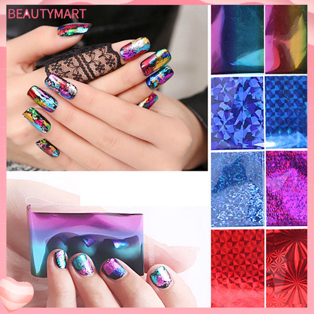 Bộ 20 Miếng Dán Lá Nhôm Trang Trí Móng Tay Nghệ Thuật DIY