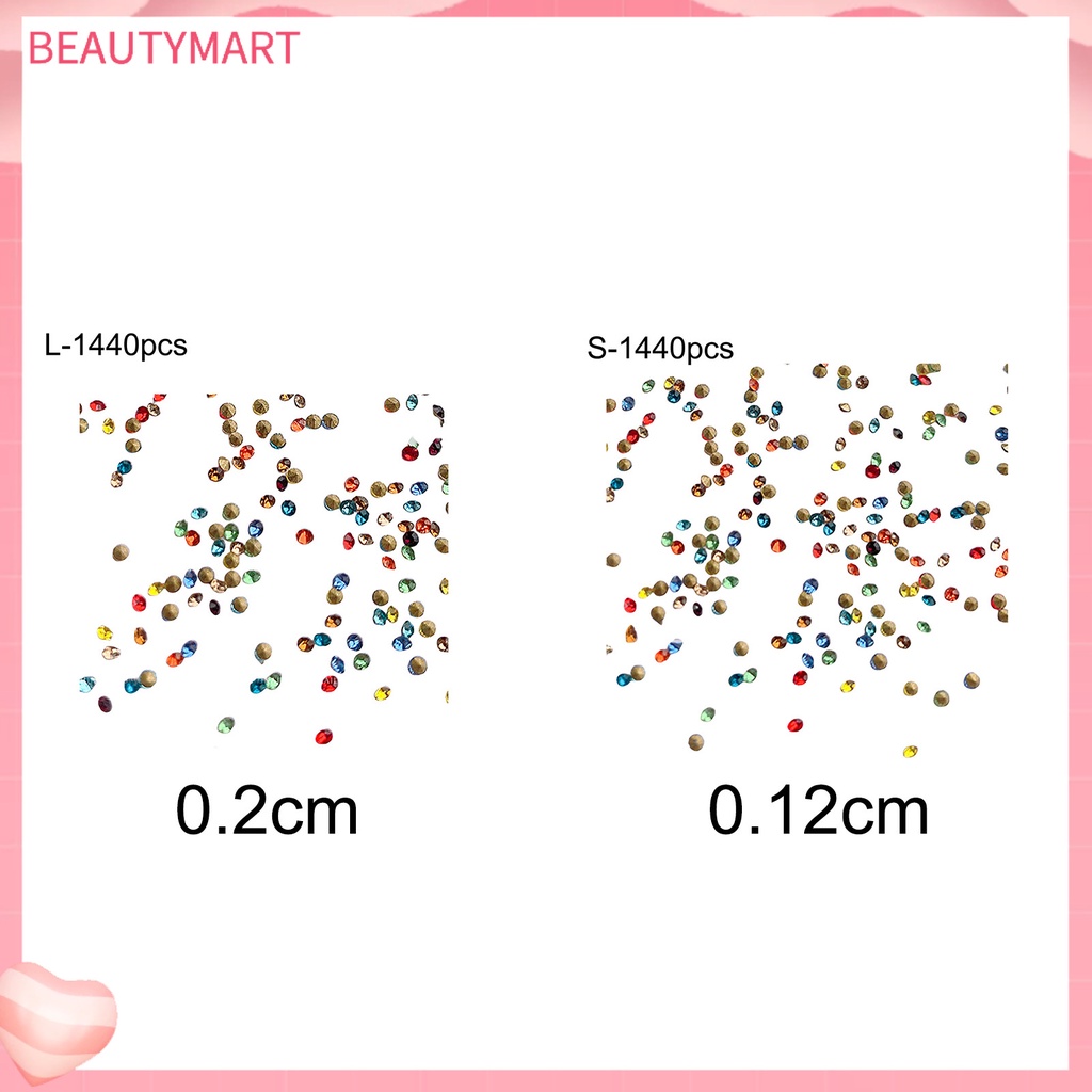 Túi 1440 Hạt Kim Cương Giả Tròn Nhỏ Gọn Nhẹ Dùng Trang Trí Móng Tay DIY