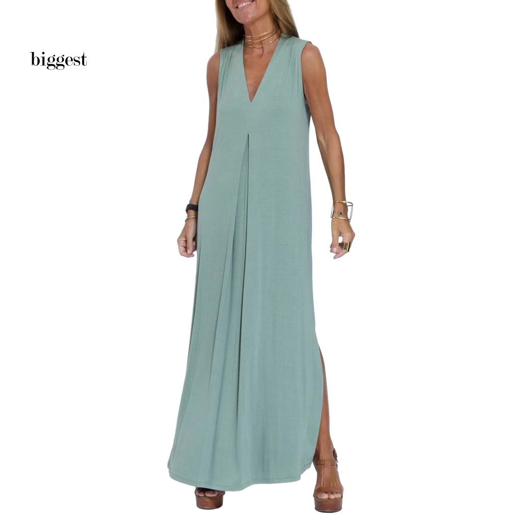 Đầm Sát Nách Cổ Chữ V Thời Trang Cho Nữ