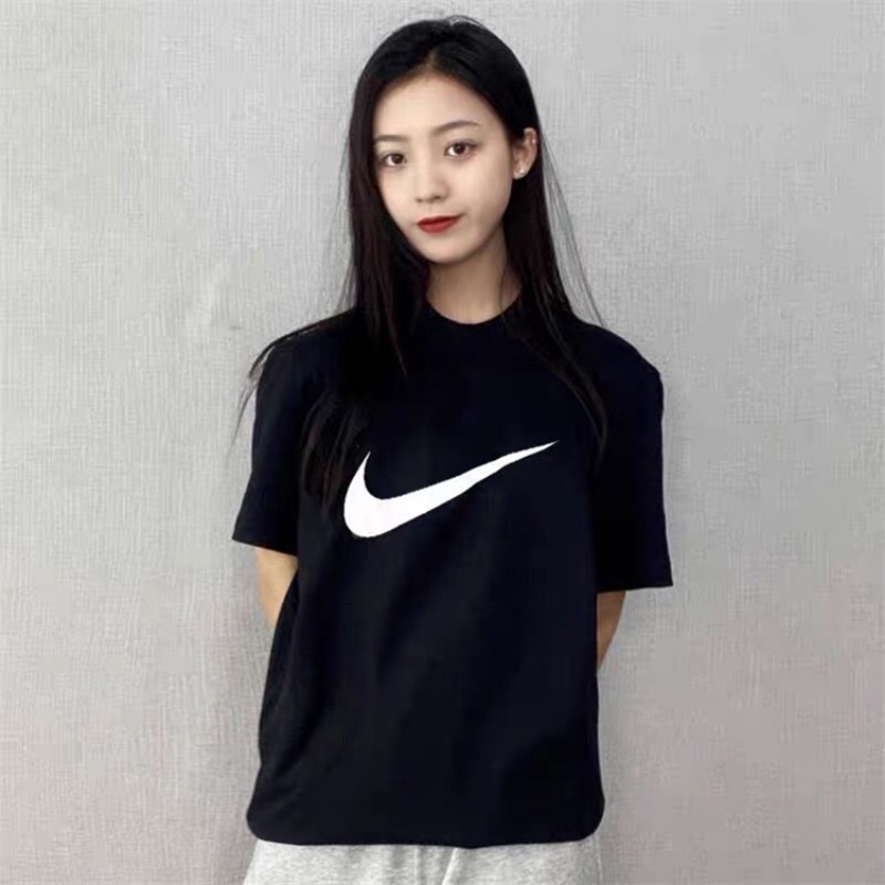 Áo Thun Nike 100% Chính Hãng Tay Ngắn Dáng Rộng In Logo Đơn Giản Trẻ Trung