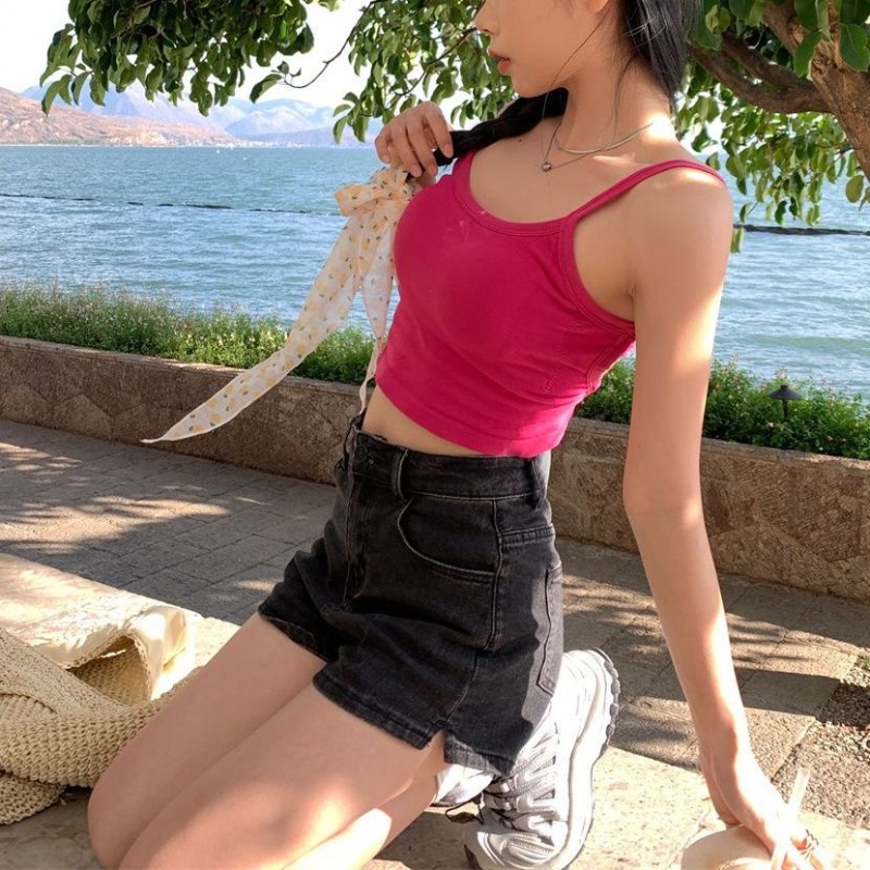 Áo Hai Dây Có Mút Đệm Ngực Thời Trang Mùa Hè Quyến Rũ Cho Nữ