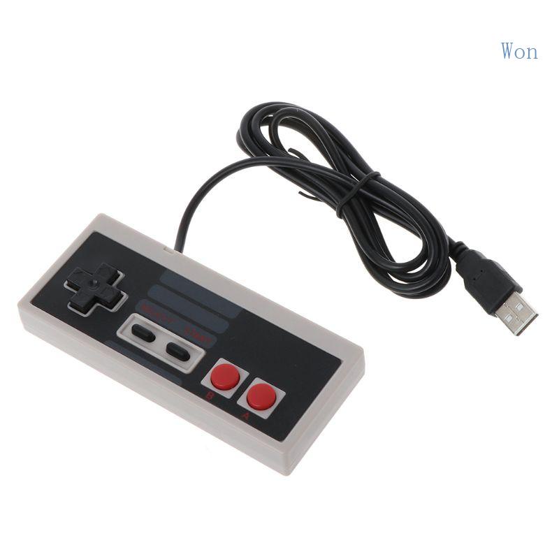 Tay Cầm Chơi Game Cắm USB Bằng Nhựa Màu Đen + Xám Cho NES PC Windows Mới