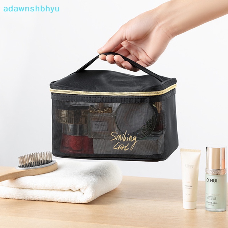 Túi Lưới Đựng Mỹ Phẩm Có Khóa Kéo Họa Tiết Trái Tim Xinh Xắn