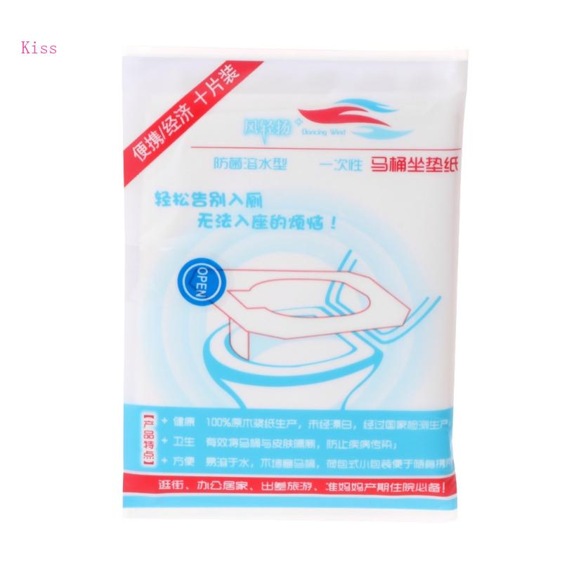 Bộ 10 Vỏ Bọc Bệ Ngồi toilet Dùng Một Lần Chống Thấm Nước Tiện Dụng