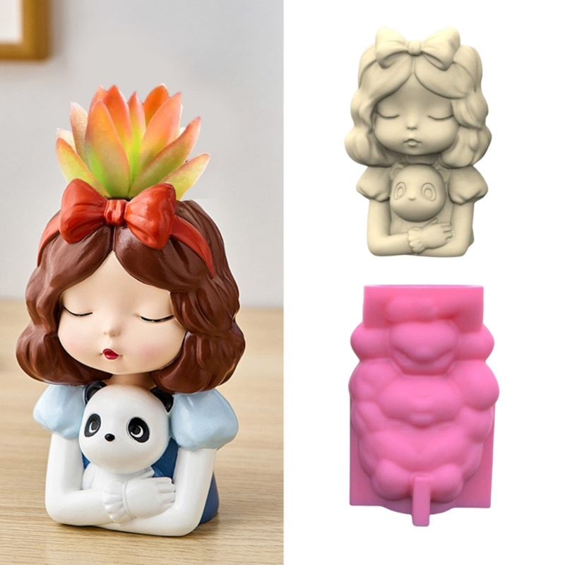 Bộ 3 Khuôn Làm Giá Đỡ Bút Hình Chậu Hoa Bằng Nhựa Epoxy Độc Đáo Trang Trí Nhà Cửa DIY