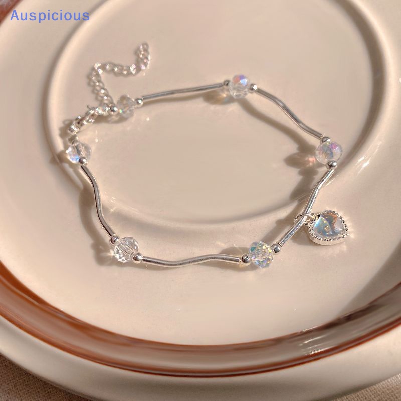 Vòng Đeo Tay Đính Đá Trái Tim Nhiều Màu Sắc Xinh Xắn Cho Nữ