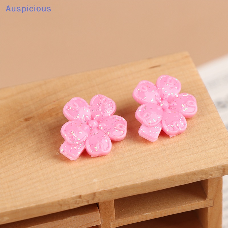 Set 2 Kẹp Tóc Hình Hoa Màu Hồng Mini Tỷ Lệ 1 / 6 Dành Cho Búp Bê