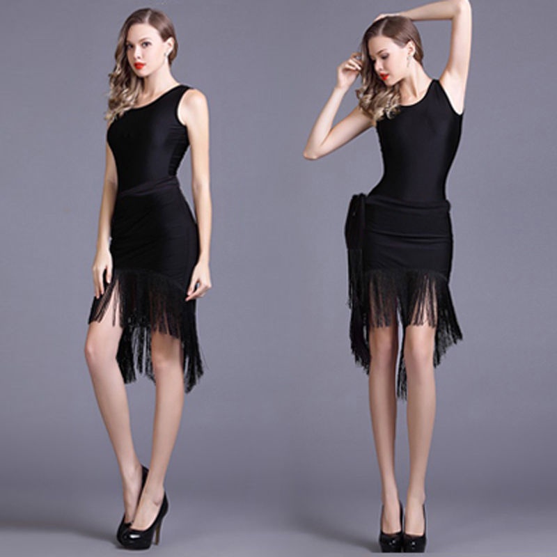 Đầm Khiêu Vũ Ngắn Phối Tua Rua Thời Trang Cho Nữ