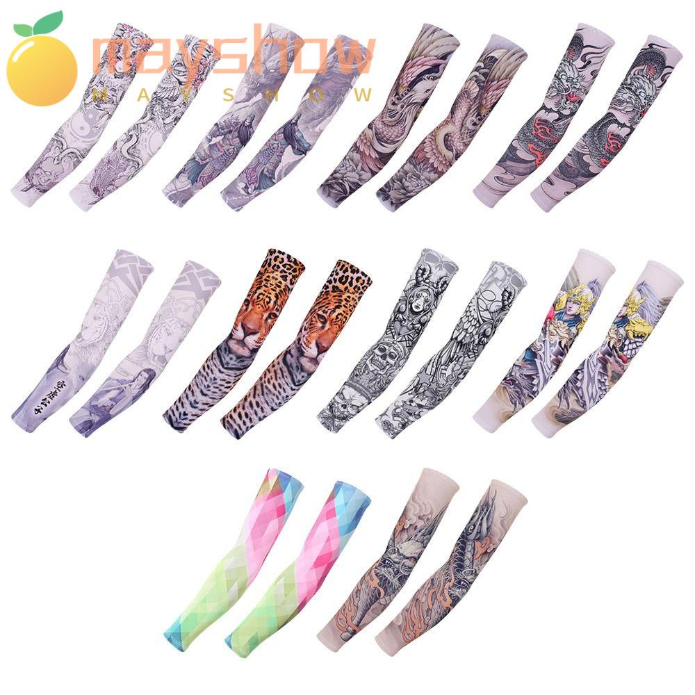 1 Cặp Ống Tay Áo Họa Tiết Hoa Lá Phong Cách Thể Thao Thời Trang Mùa Hè