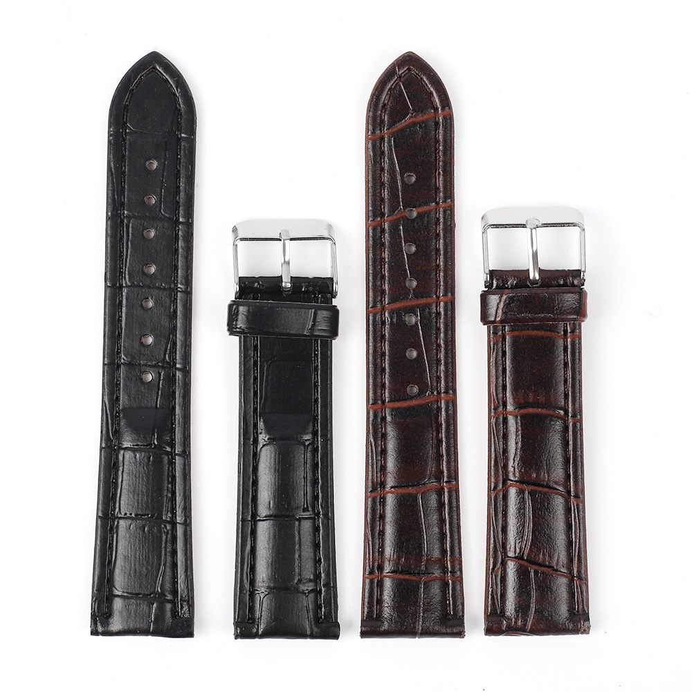 Dây Đeo Đồng Hồ Bằng Da Giả Họa Tiết Cây Tre 18 / 20 / 22 / 24mm