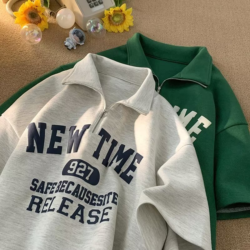 Áo Thun Polo Tay Ngắn Dáng Rộng In Họa Tiết Bọt Biển Thời Trang Mùa Hè Phong Cách Hàn Quốc Cho Nam