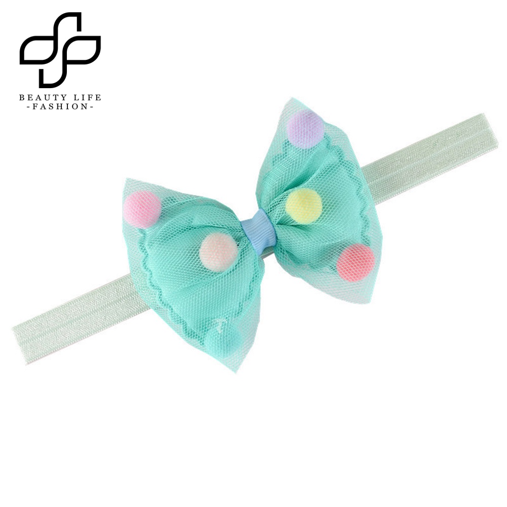 Băng Đô Nơ Đính Bóng Lông Co Giãn Dễ Thương Cho Bé Gái