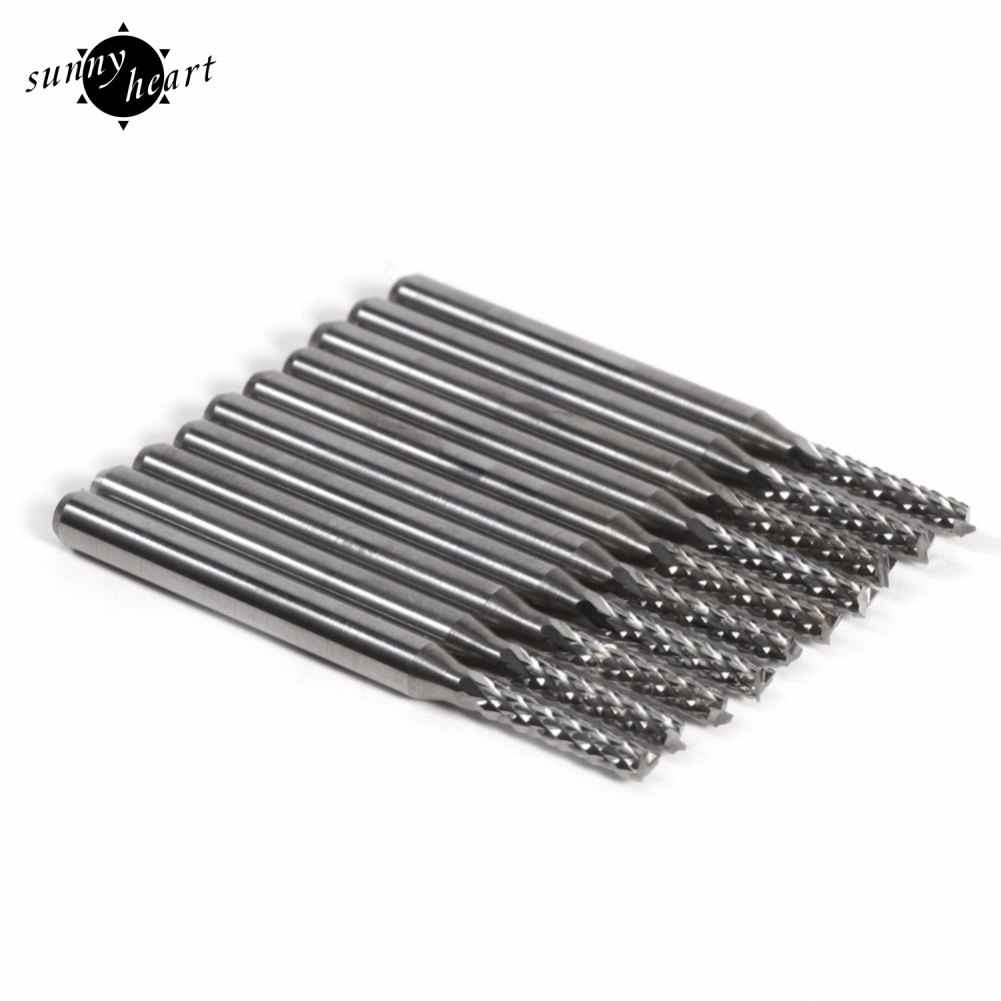 Set 10 Mũi Khoan Trái Bắp Kích Thước 3.175mm 1 / 8inch Cắt Gỗ CNC Tiện Dụng