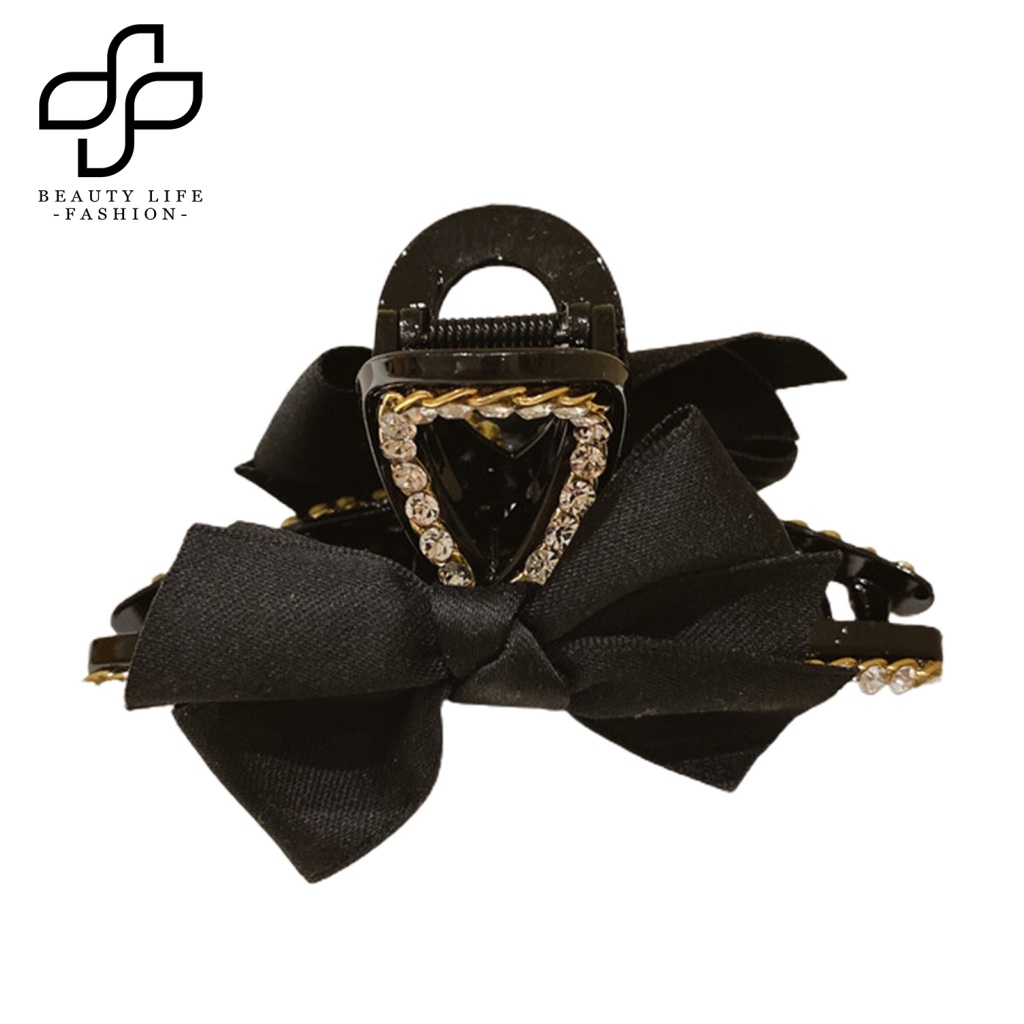 Kẹp Tóc Càng Cua Đính Đá Màu Trơn Chống Rơi Cho Nữ