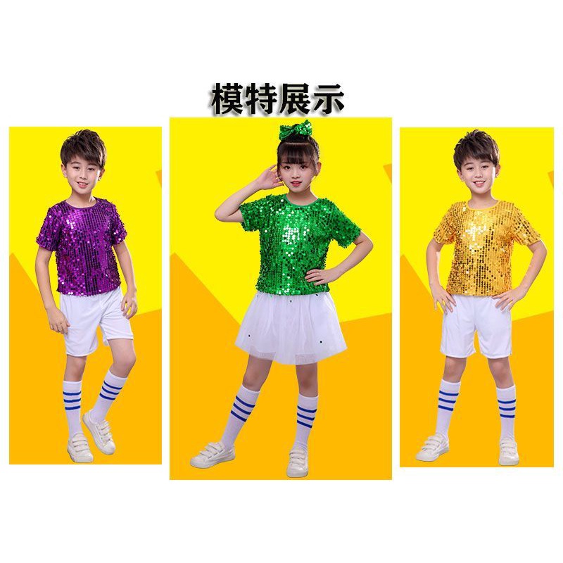 June 1 quần áo khiêu vũ trẻ em váy pettiskirt quần áo cô gái sân khấu jazz khiêu vũ catwalk quần áo sequins hiển thị quần áo biểu diễn