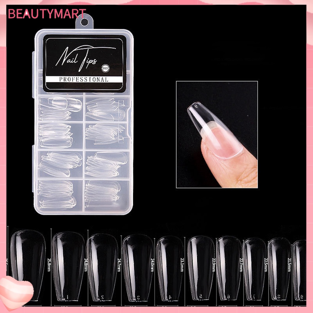 Hộp 100 Móng Tay Giả Trong Suốt Tái Sử Dụng Linh Hoạt Cho Nữ