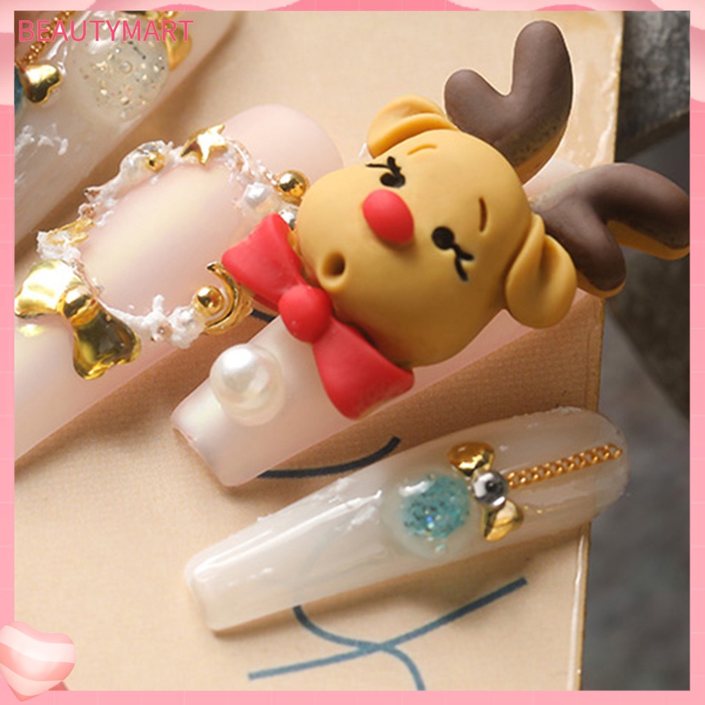 Set 5 Phụ Kiện Trang Trí Móng Tay Tạo Hiệu Ứng 3D Chủ Đề Giáng Sinh Năm Mới Cho Nữ